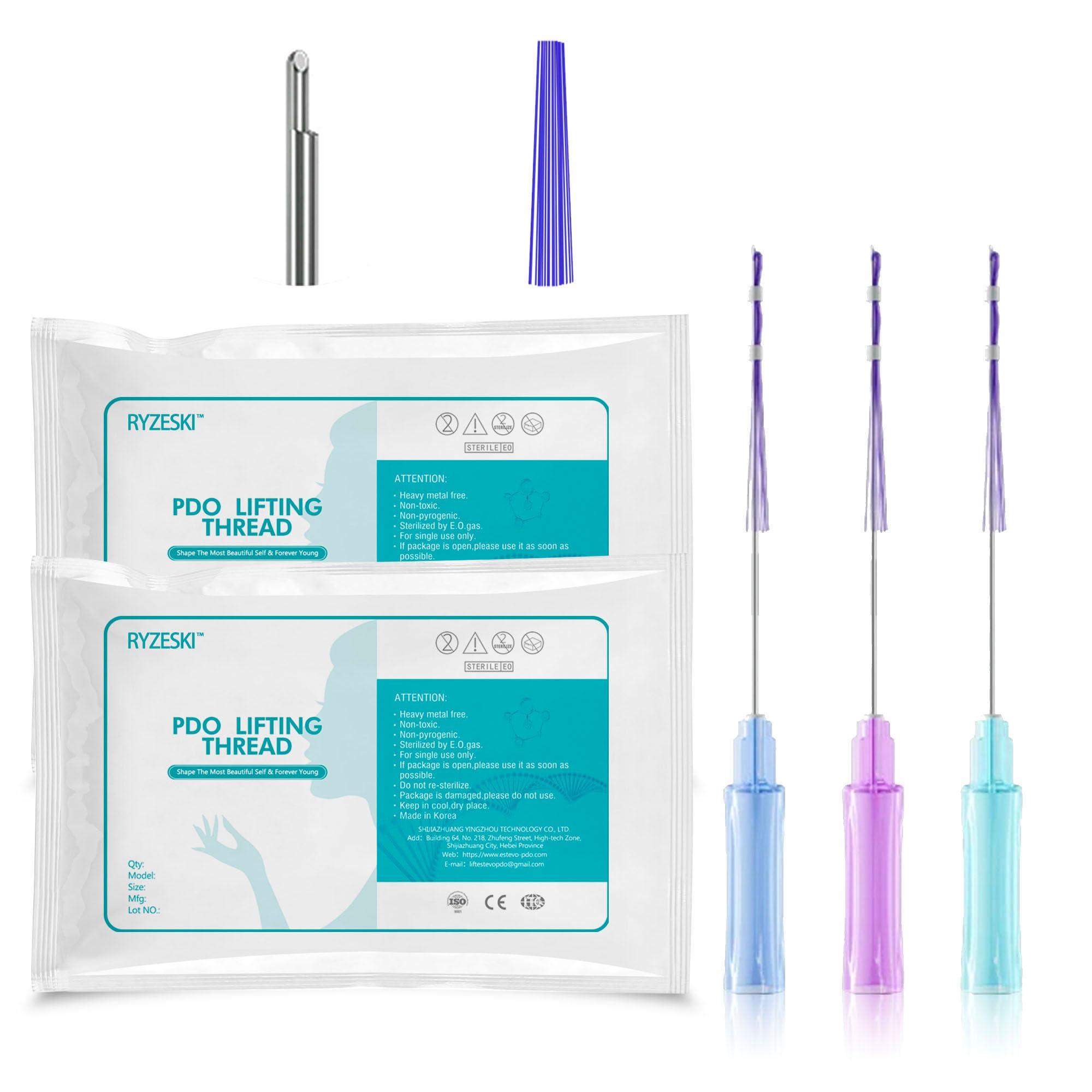 ESTEVO ESTEVO PDO Multi-Thread L-Type Blunt, Multiple PDO Mono Line Threads for Facial Filling (16PCS-23G*38mm)