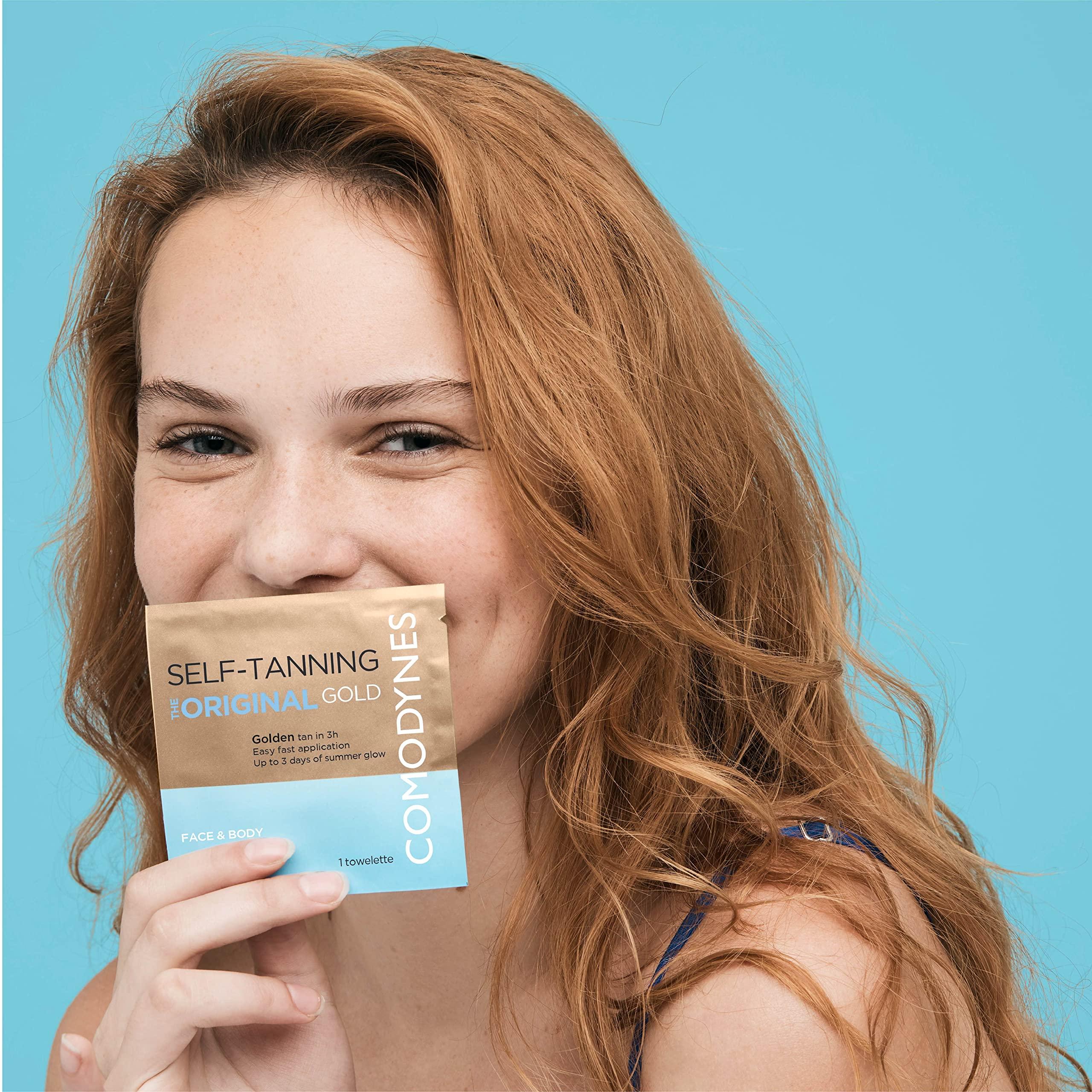 Comodynes 3 - 8 - Packs COMODYNES Self-Tanning Wipes - Natural Bronzing - All Skin Types - Vegan