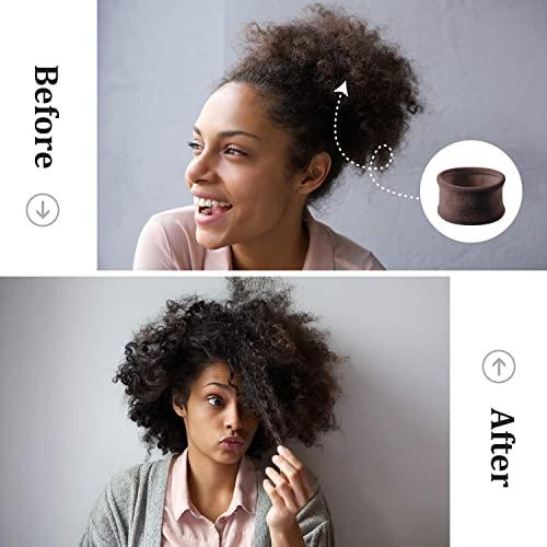 EBOOT 20 Pieces Large Cotton Stretch Hair Ties Bands Rope Ponytail Holders Headband for Thick Heavy or Curly Hair, 6.5 cm in Diameter (Neutral Colors)