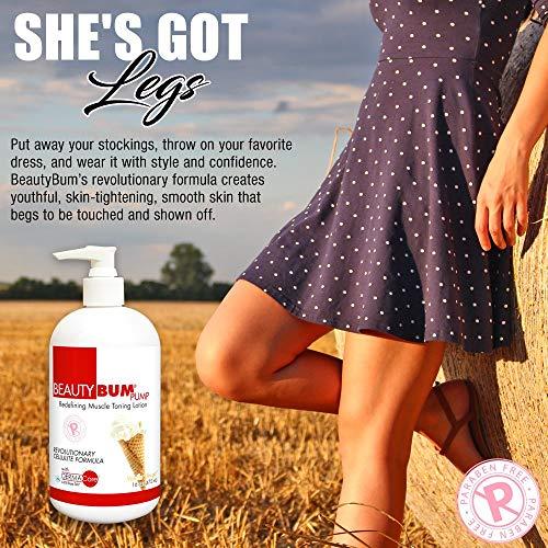 BeautyFit BeautyFit BeautyBum Pump Redefining Muscle Toning Lotion - Tightens Skin and Improves Appearance - Enhances Natural Elasticity and Firmness - Sculpt and Tone Problem Areas - Vanilla Shuga - 16 oz