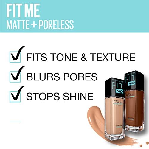 Maybelline New York Maybelline New York Fit Me Matte Plus Poreless Foundation, Light Beige, 1 Fluid Ounce