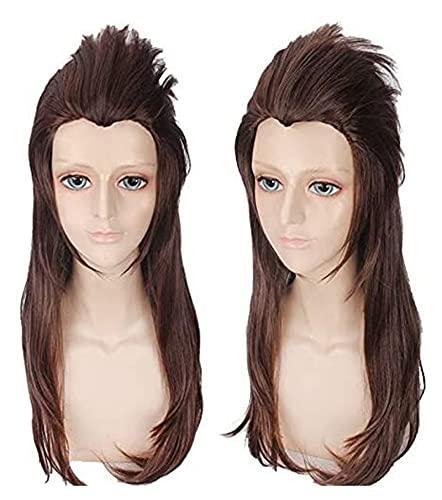 Koswiggle Koswiggle Game Sally face Sallyface Larry Cosplay Wig 65cm Long Brown Styled Heat Resistant Synthetic Hair Wig + Wig Cap