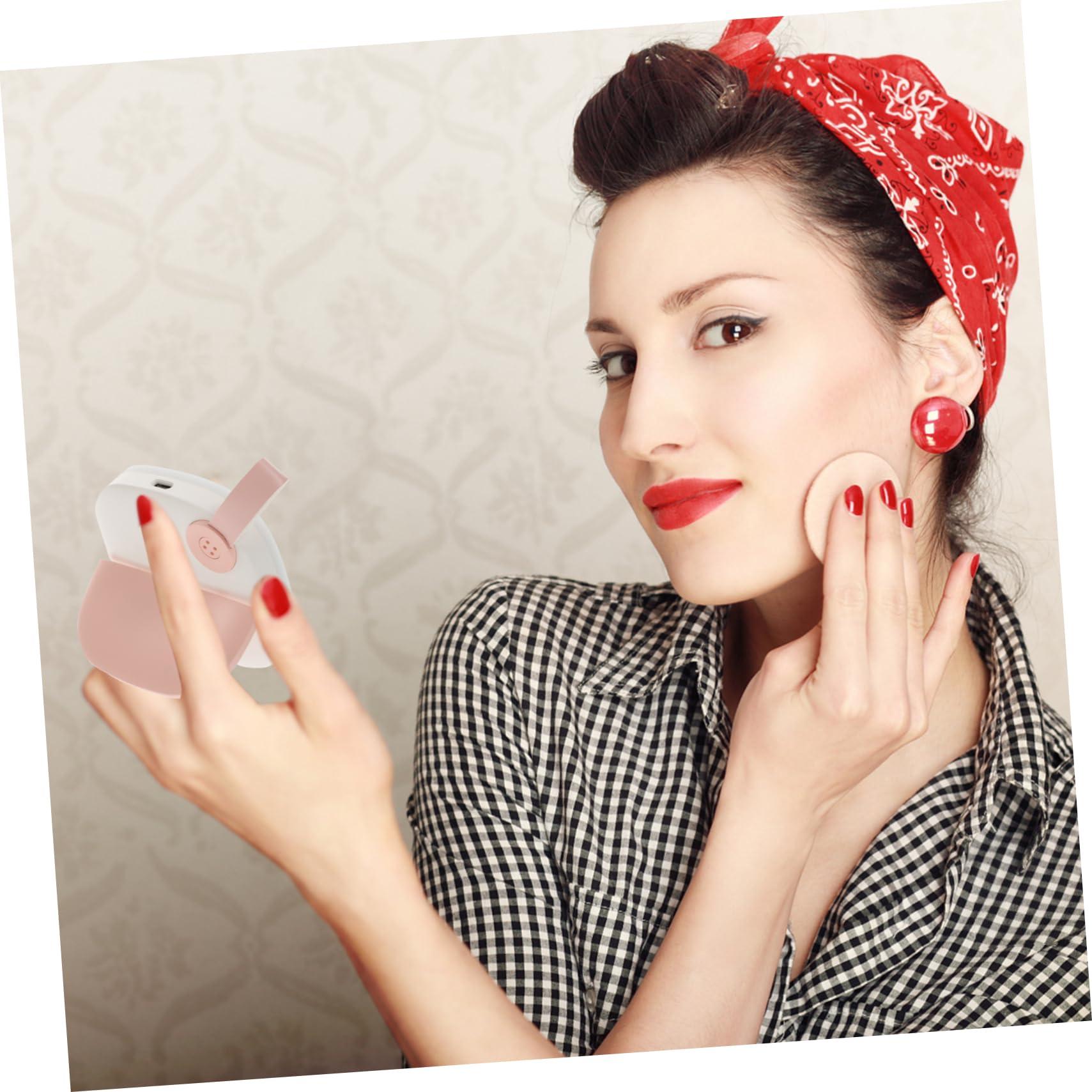 UTHCLO UTHCLO Small Pocket Mirror LED Makeup Supplies LED Makeup Mirror for Women Compact Portable Mirror Night Light 1pc