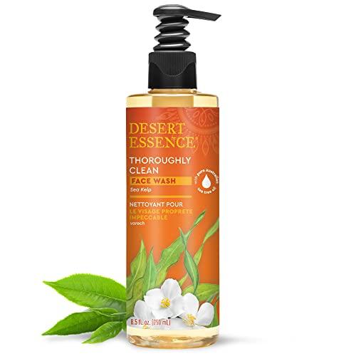 Desert Essence Desert Essence Thoroughly Clean Face Wash with Sea Kelp, Tea Tree Oil, Nourishing Castile Soap, Coconut Oil & More - Gently Remove Dirt & Impurities Without Drying Skin - Vegan, Sulfate Free - 8.5oz