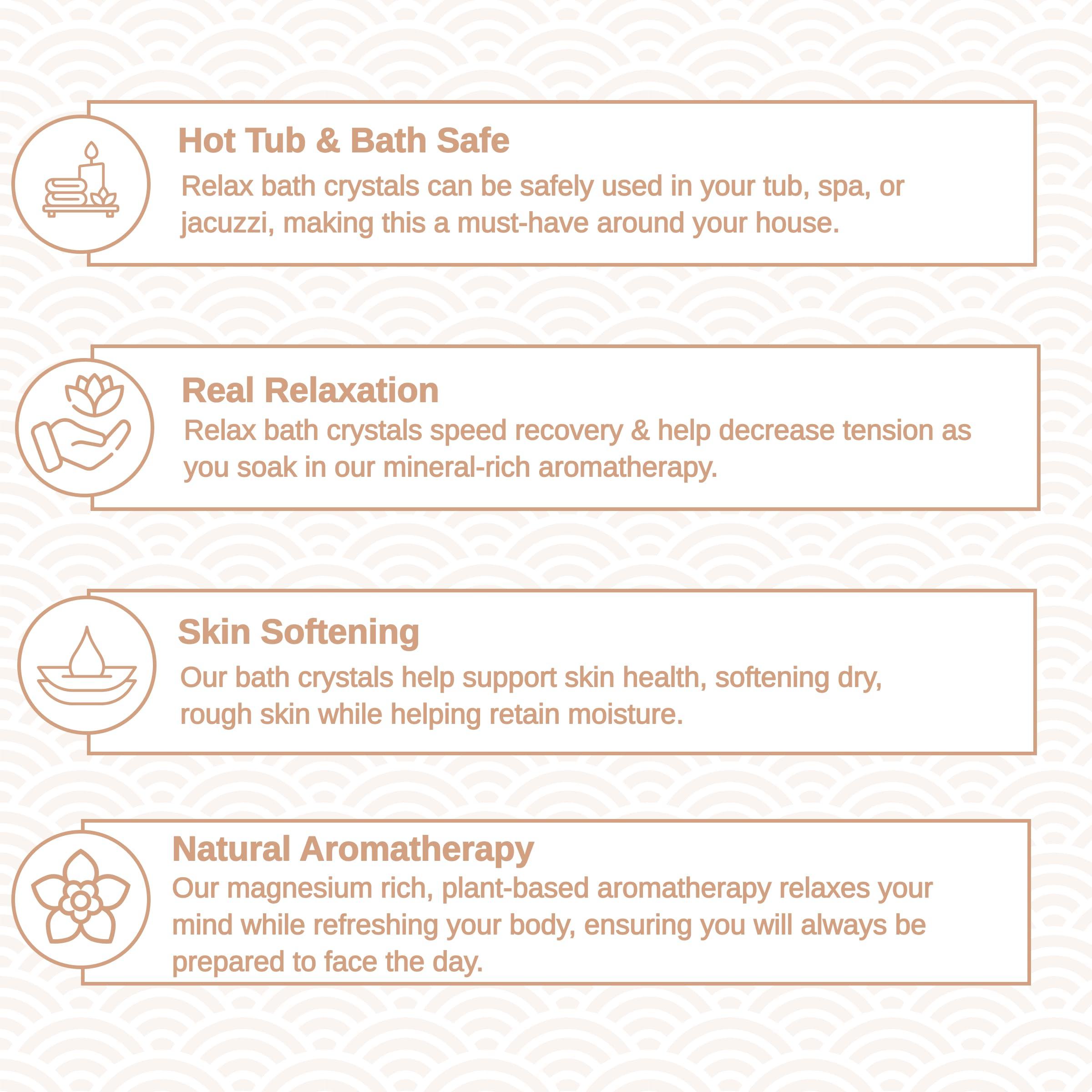 Relax Spa & Bath Relax Spa & Bath, Epsom Salt Aromatherapy Bath Salts, Epsom Salt Bath Soak Muscle Recovery, Sore Muscle Bath Soak, Dead Sea Salt for Soaking, Hot Tub Spa Aromatherapy, Joint Therapy