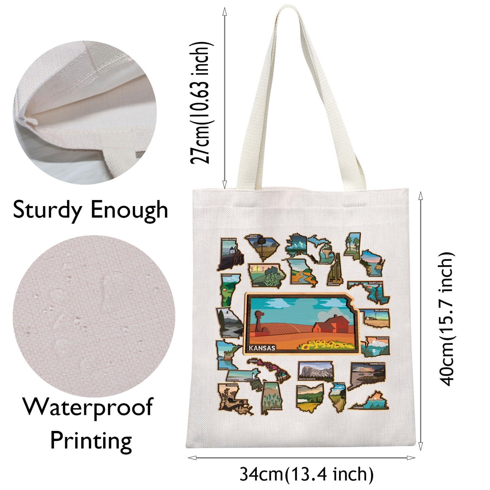 VAMSII VAMSII American States Travel Gift United States Map Tote Bag American States Trip Lover Gifts American TravelersGift (United States Map)