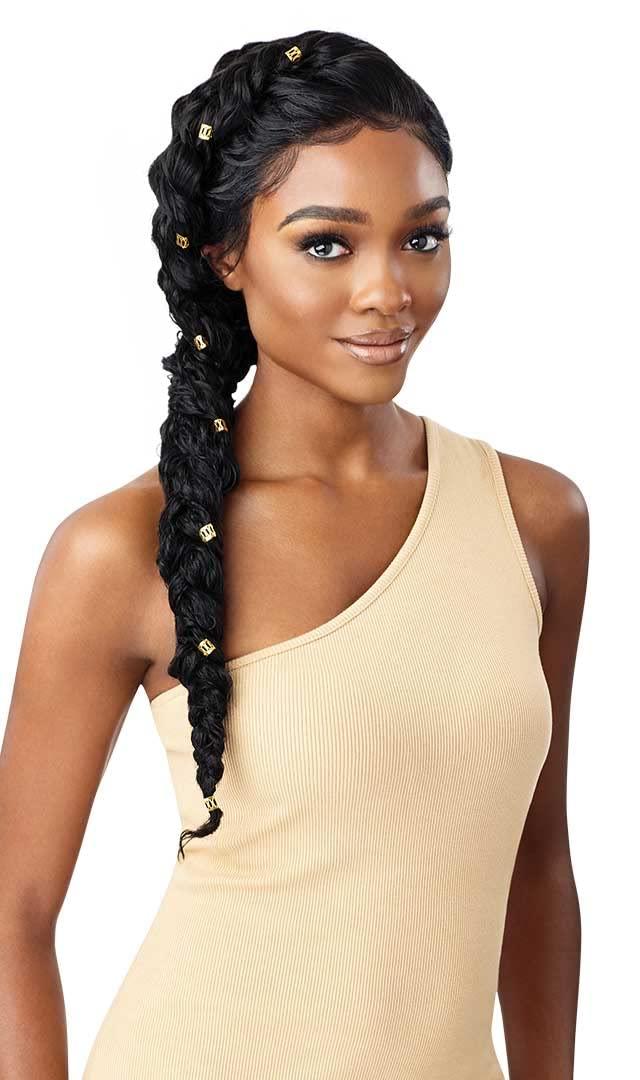 Outre Outre 100% Human Hair Blend HD 360 Edge 13X6 Lace Front Wig KAYREENA (Color:DR4/GDNHNBL)