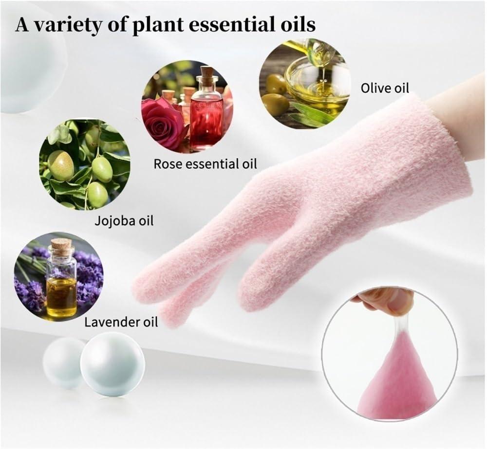 NinthAvenue Basics 1 Pair Moisturizing Gloves with Gel LiningDry Hand RepairHydrating Cracked Hand Healing GlovesSoft Hydrating & Infused Gel Spa Gloves(Pink)