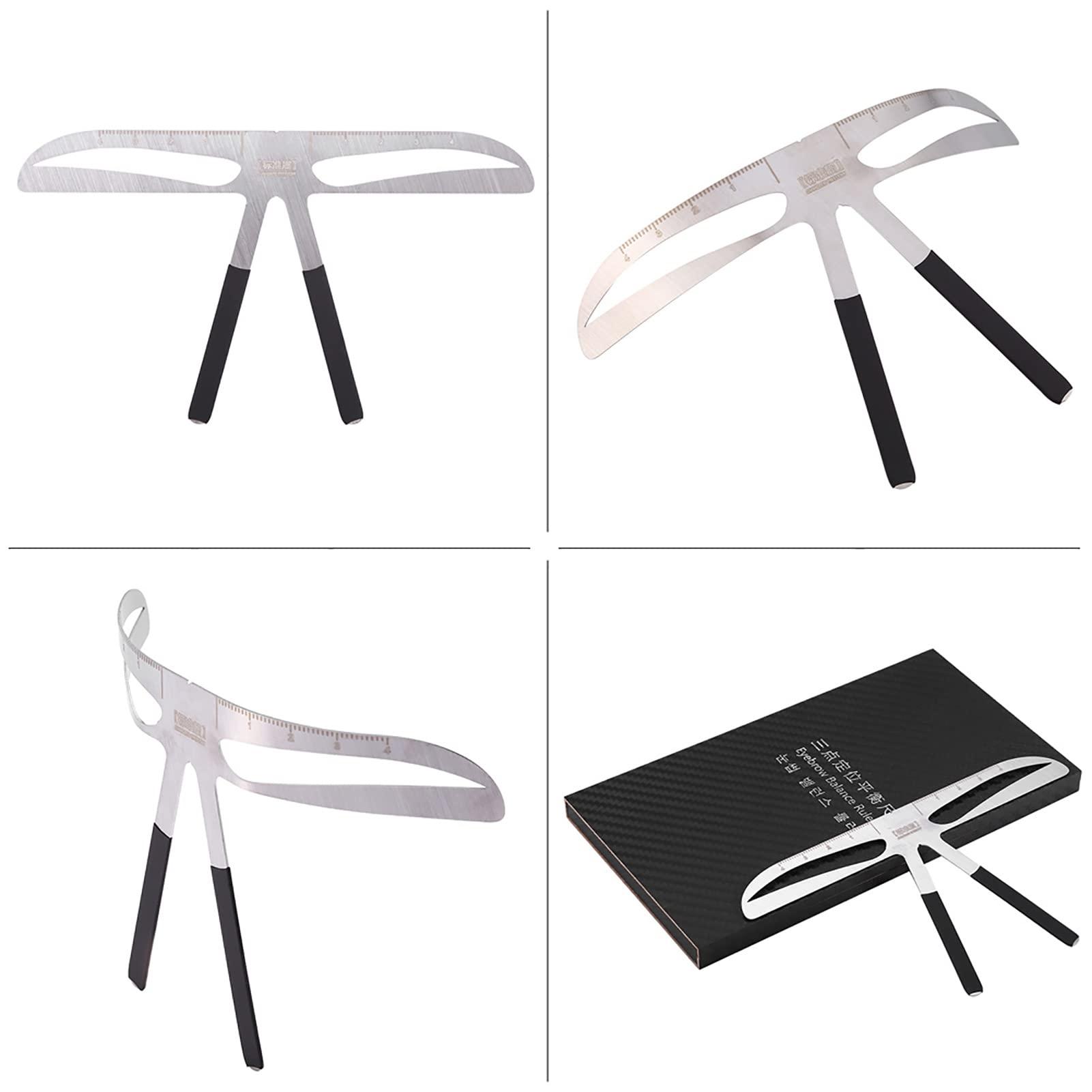 GOTOTOP Permanent Eyebrow Ruler Eyebrow Measure Balance Extension Ruler, Three Point Positioning Design Eyebrow Shape Stencil (Standard Eyebrows)