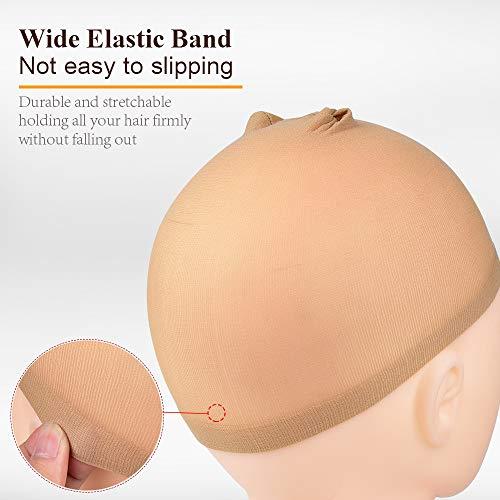 MORGLES MORGLES Wig Caps, 20pcs Stocking Stretchy Nylon Nude Wig Caps For Women Man-Light Brown
