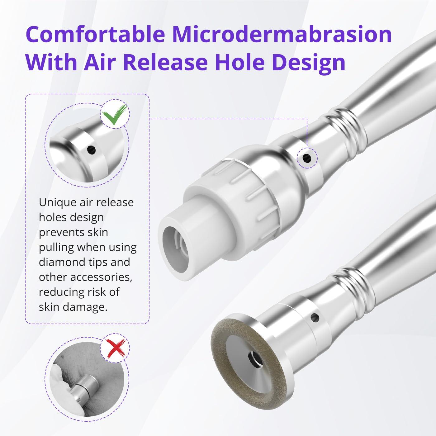 UNOISETION UNOISETION Diamond Microdermabrasion Machine, 4 in 1 Professional Dermabrasion Facial Machine with LED Display and Silicone Tips, Home Use Facial Skin Care Equipment