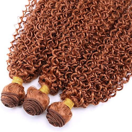 Qinhange 8-30 Inch Afro Kinky Curly Hair Bundles High Temperature Synthetic Hair Extensions For Black Women #613 18inches 3 pcs