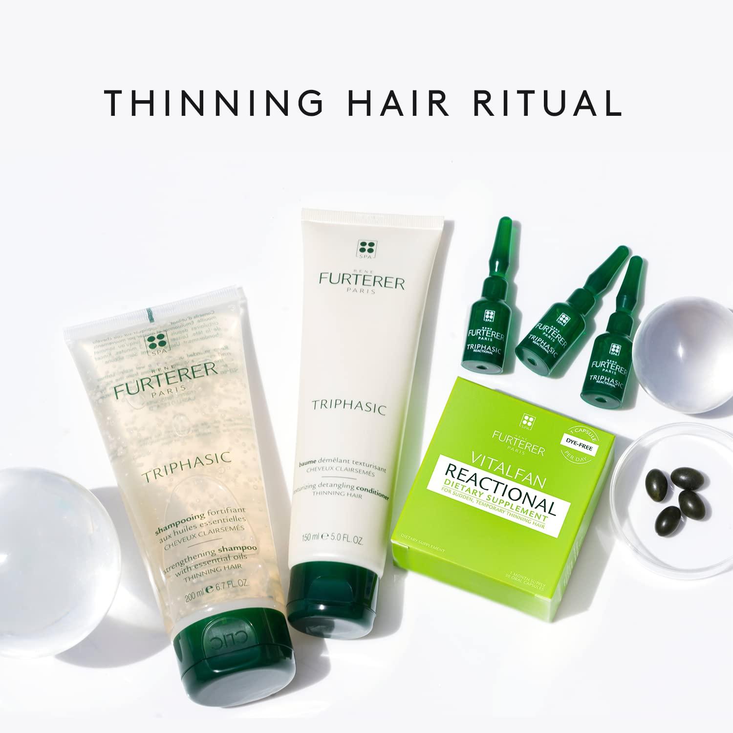 Ren Furterer Rene Furterer TRIPHASIC Reactional Concentrated Serum - For Sudden Thinning Hair - Postpartum, Stress - Drug-Free - 12 ct., 3-Month Supply