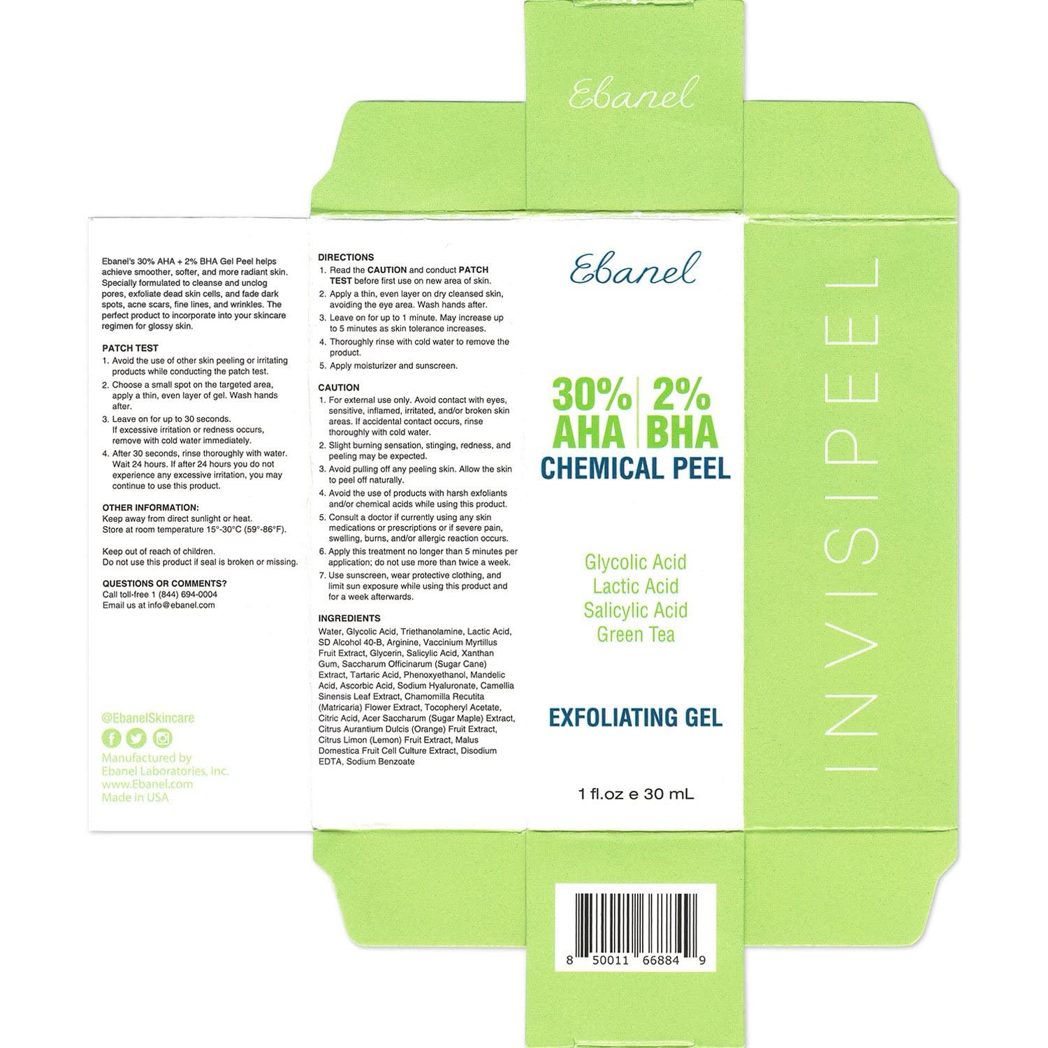 Ebanel Ebanel Bundle of Gentle Exfoliating Face Scrub Peeling Gel and 30% AHA 2% BHA Chemical Peel Exfoliant Gel