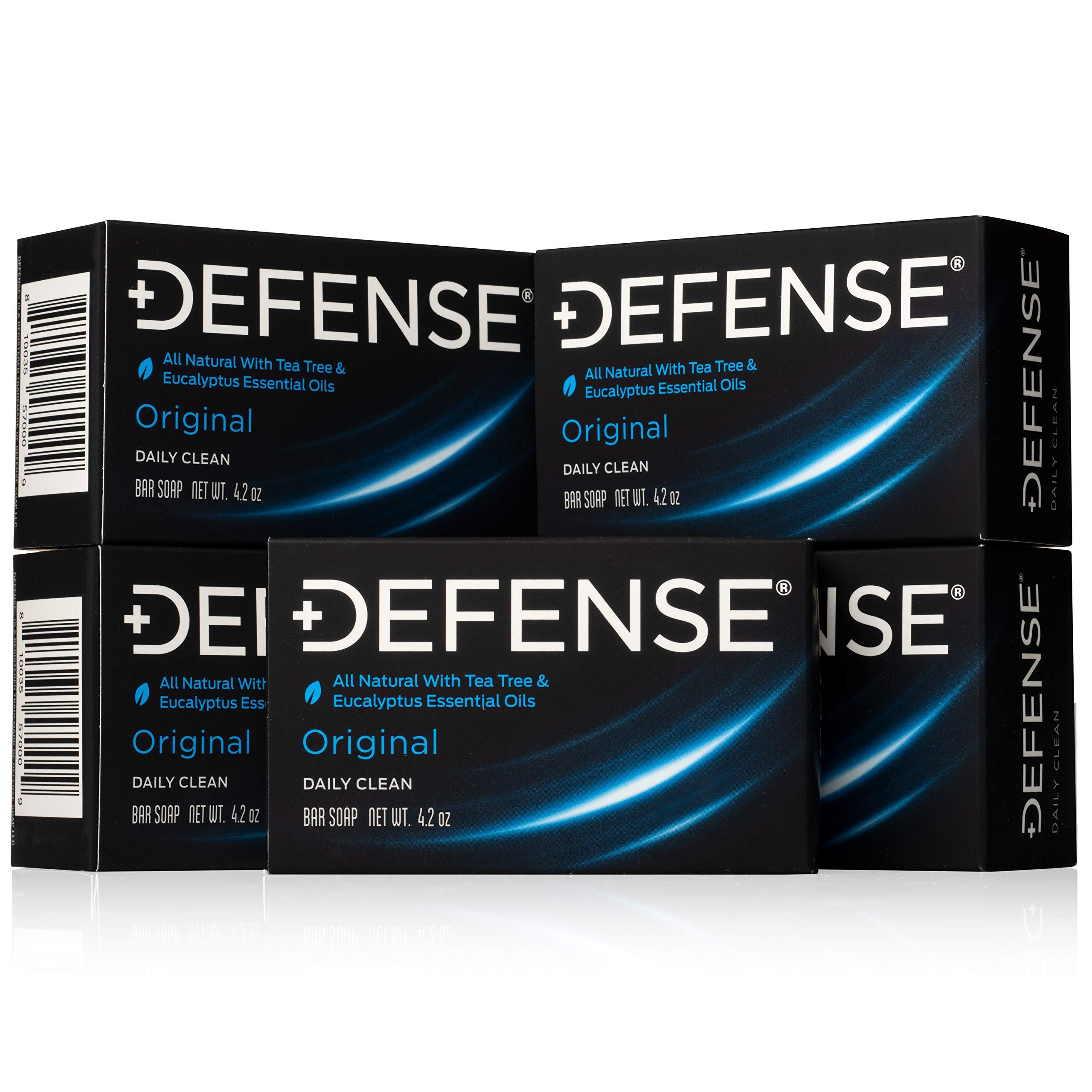 Defense Soap Defense Soap 5pk All Natural Tea Tree Bar Soap for Men | Made by Wrestlers with Tea Tree Oil & Eucalyptus Oil to Promote Healthy Skin
