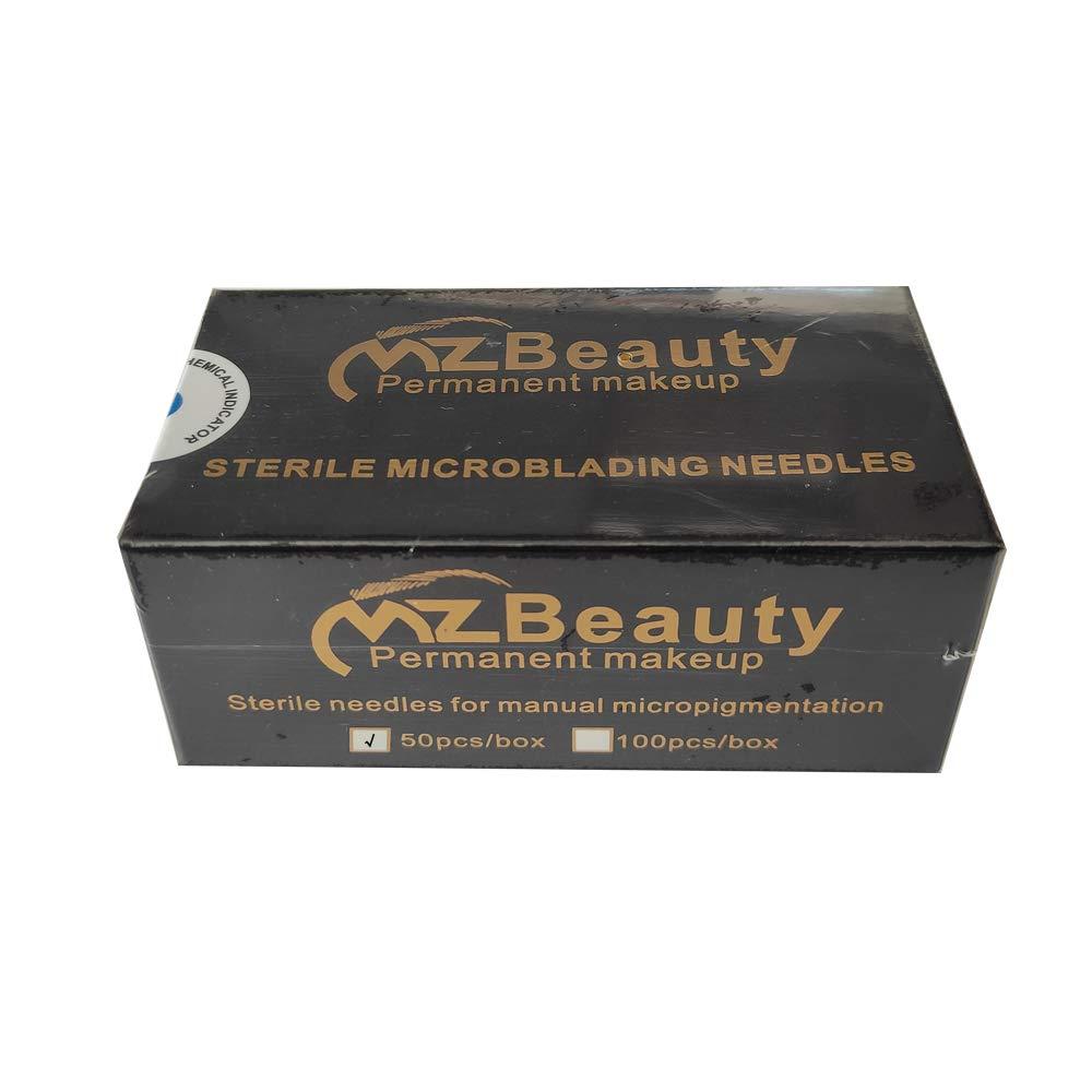 MZ BEAUTY MZ Beauty Nano 0.18mm Microblading Needles Piercing Tattoo needle Microblade for Permanent make up Microblading (Dia 0.18mm, 14U-Shape)