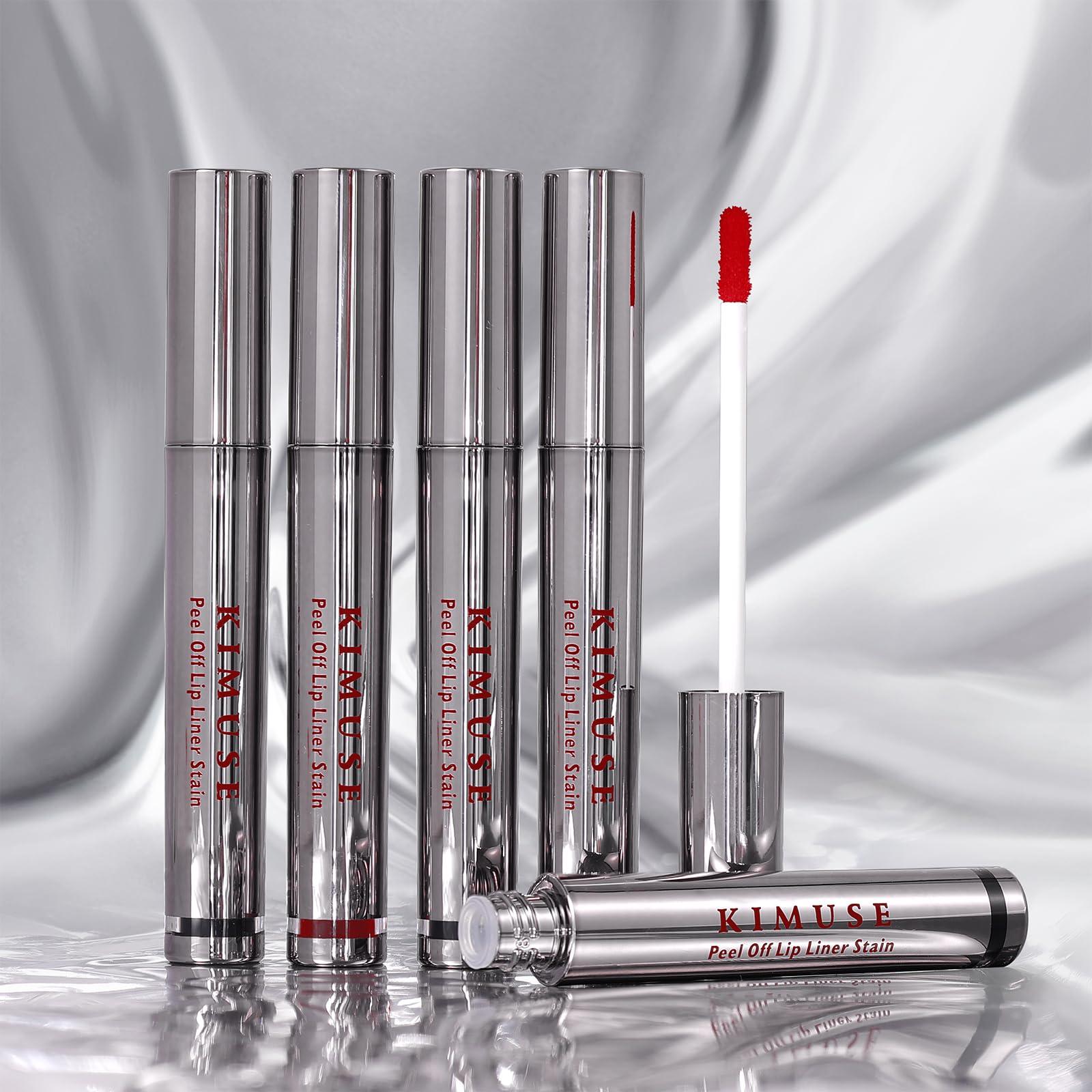 KIMUSE KIMUSE Peel Off Lip Liner Stain, Long Lasting Lip Tint Stain Peel Off, Waterproof, Transfer-Proof, Highly Pigmented Color Peel Off Lip Stain Liner, Matte Finish