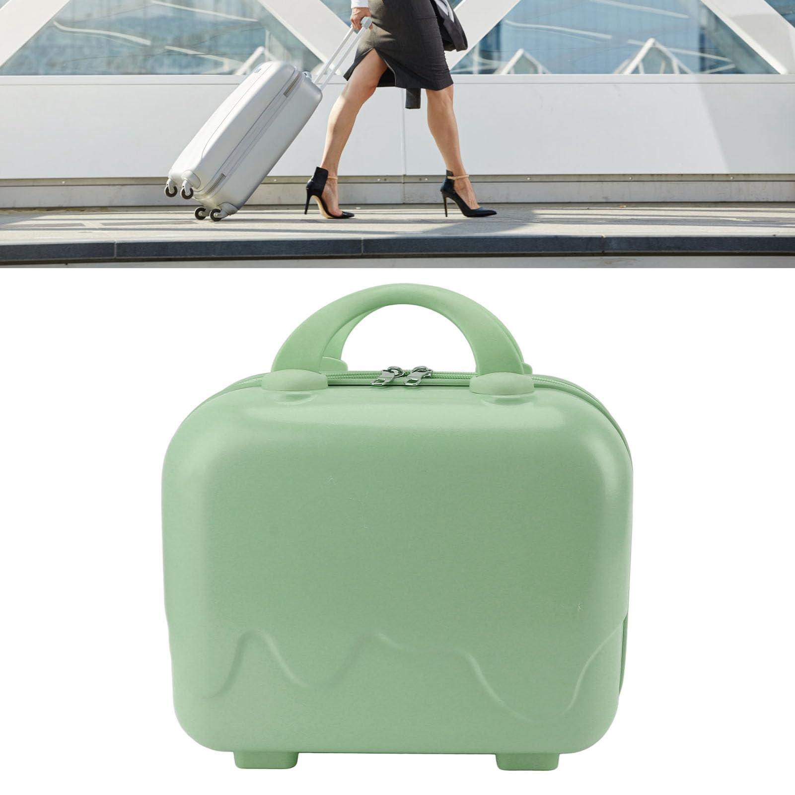 CHEOTIME CHEOTIME Cosmetic Bag, 14 Inch Large Capacity Cosmetic Case, Travel Toiletry Bag, Suitcase Design Retro Zipper Waterproof Suitable For Women Girls Travel(Matcha Green)