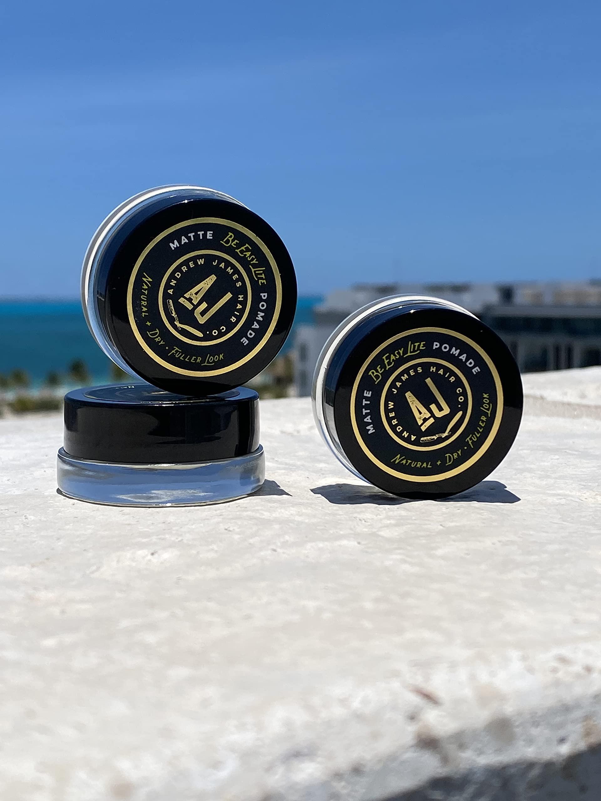 ANDREW JAMES ANDREW JAMES Three Pack BE EASY Lite Mini Matte Pomades 7 ML size Matte Pomade, Natural Finish, Strong Hold, Easy To Wash Out