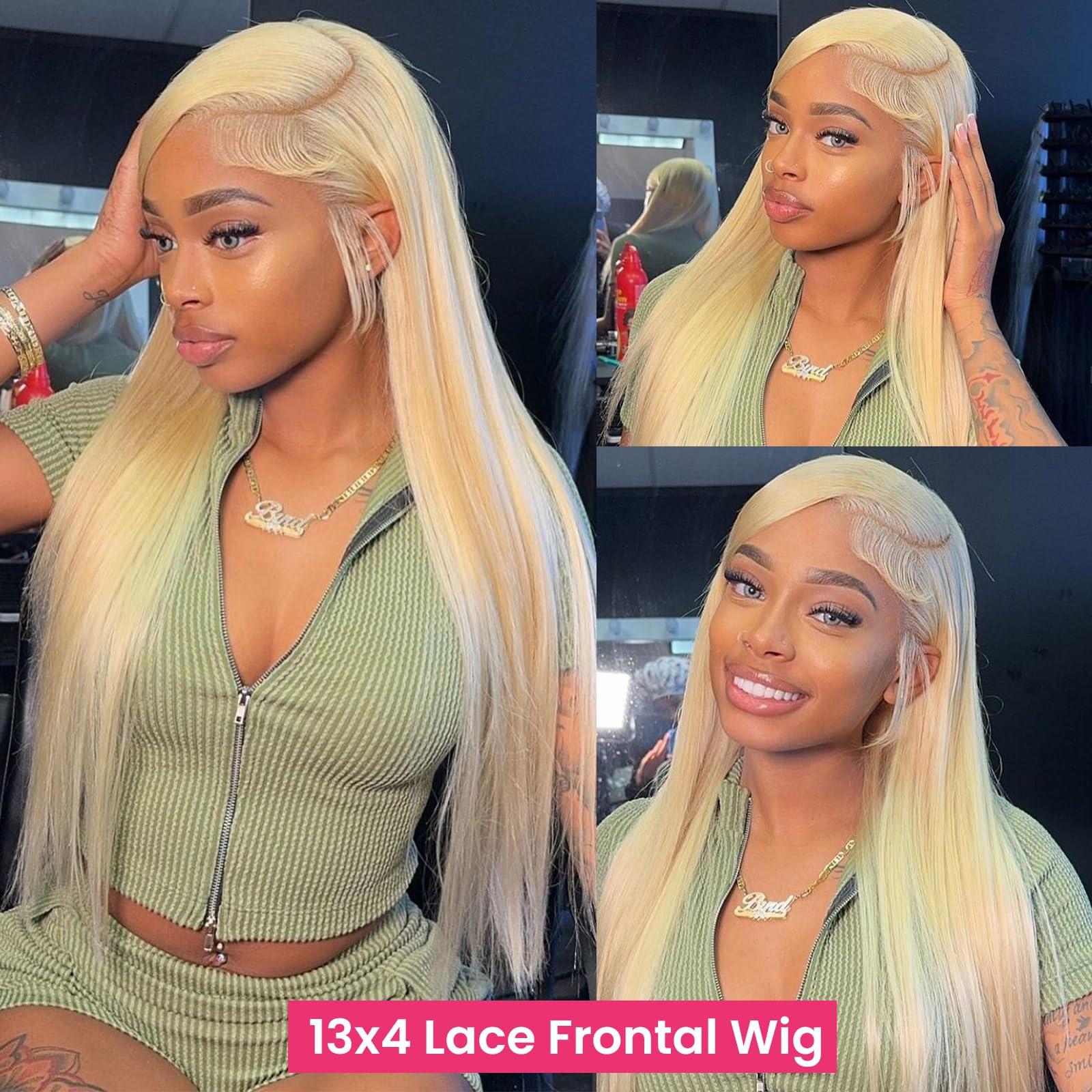 Licoville 613 Lace Front Wig Human Hair 180% Density 13x4 613 Human Hair Wig Full Thick Straight 22 Inch 613 HD Lace Frontal Wig Pre Plucked Bleached Knots Blonde Human Hair Lace Front Wigs for Black Women