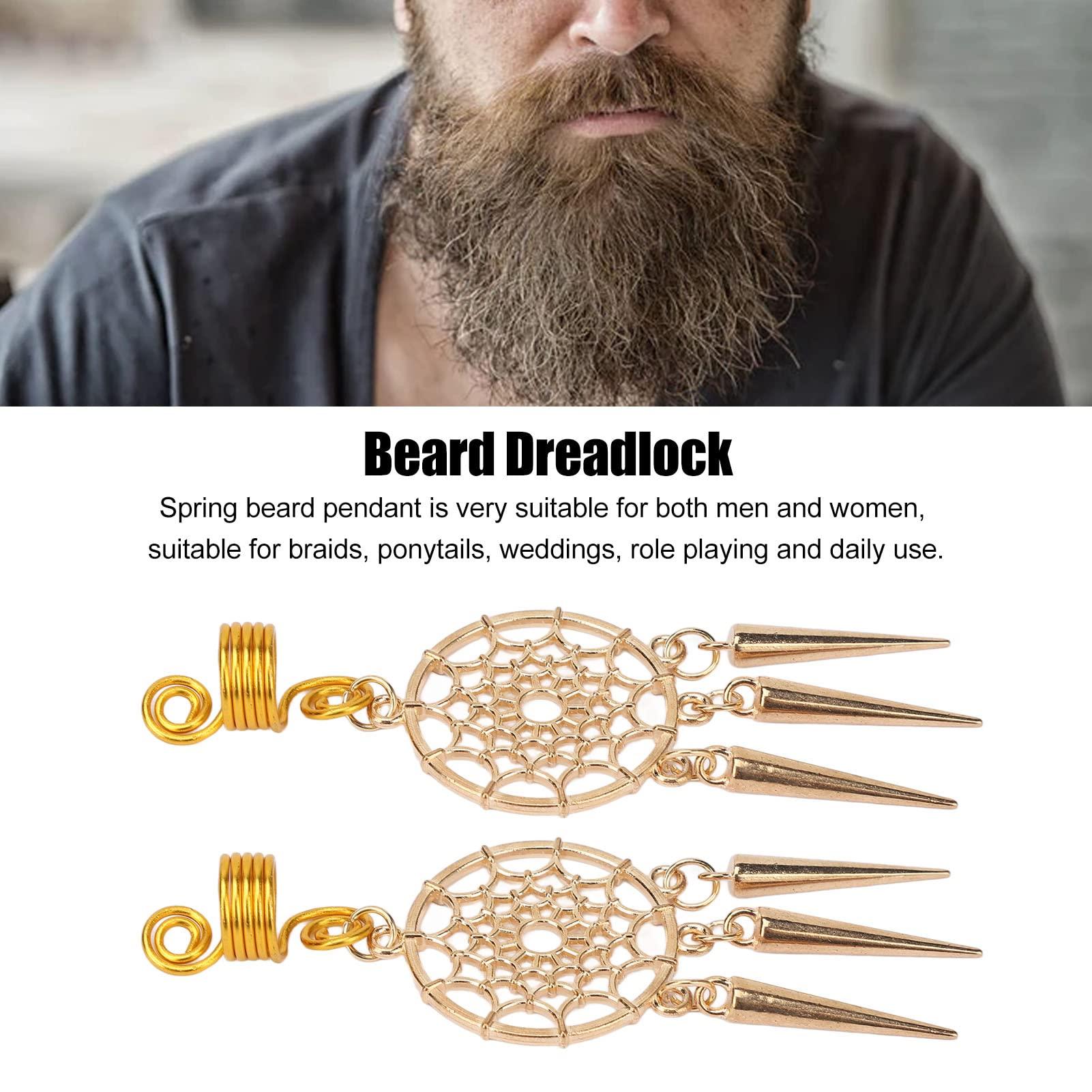 Srliya 10pcs Beard Dreadlock Unisex Accessories Beard Spring Tube Dreadlock for Wedding Daily Life Golden