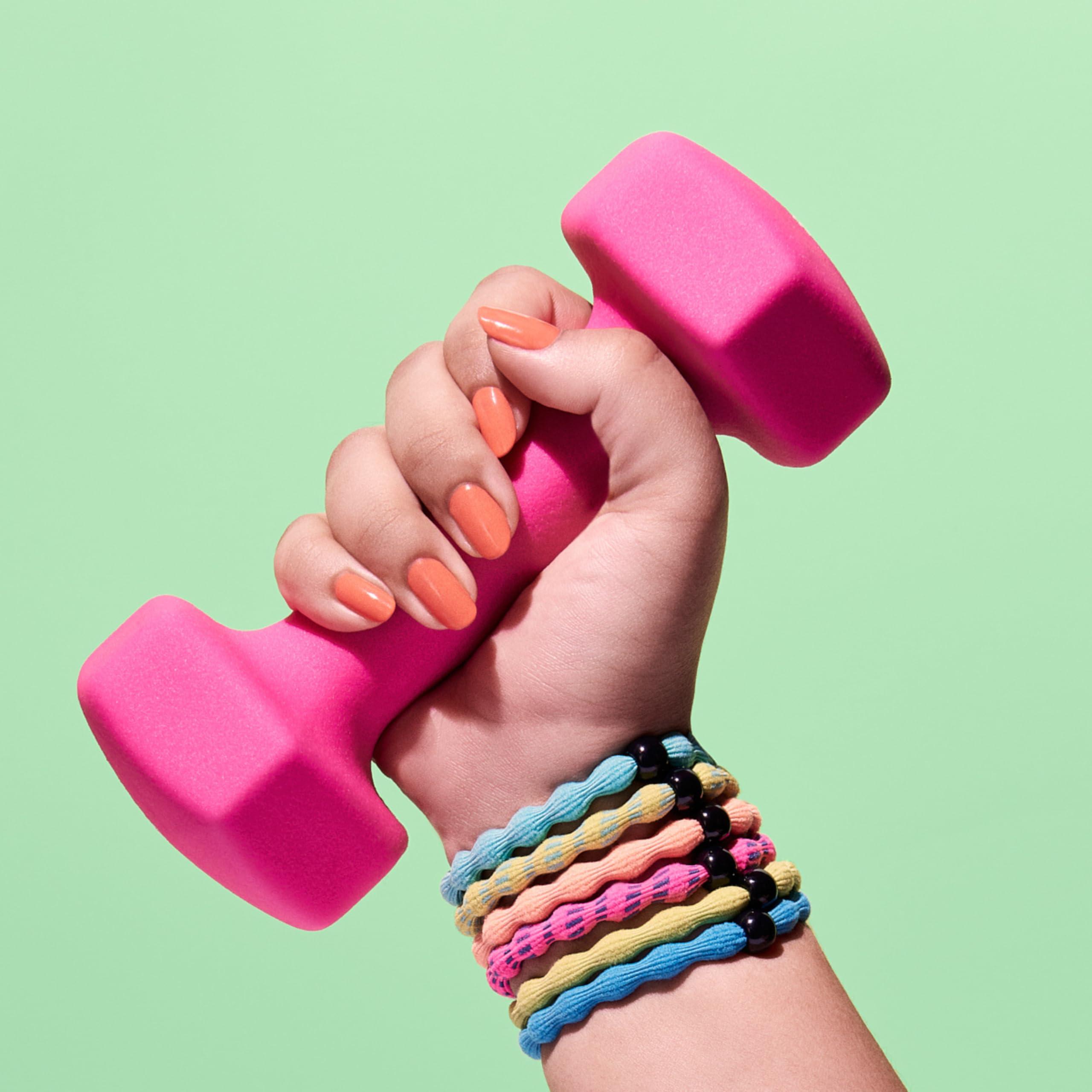 GOODY Goody Ouchless Forever Hair Elastics - 10 Ct, Assorted Neon, Damage-Free Bands, 3X Stronger Hair Ties, Retainable Shape, 16 Strand Inner Core, Hair Accessories for Women & Men, All Hair Types