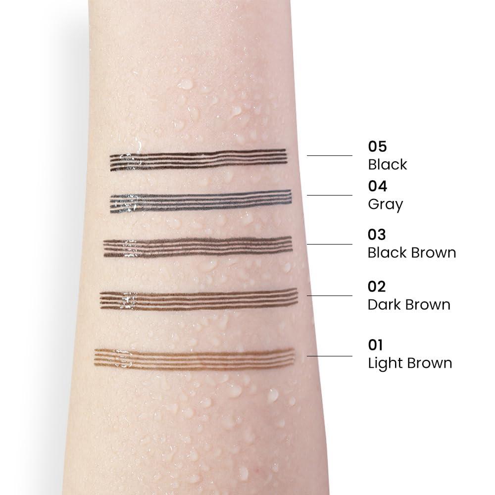 Kaely Kaely 2Pcs Microblading Eyebrow Pen with Brow Brush,Magical Precise Waterproof Brow Pen,Suake Eyebrow Contouring Pen,4 Tip Eye Brow Pencils for Women,Creates Natural Brows,Sponge Head 05 Black