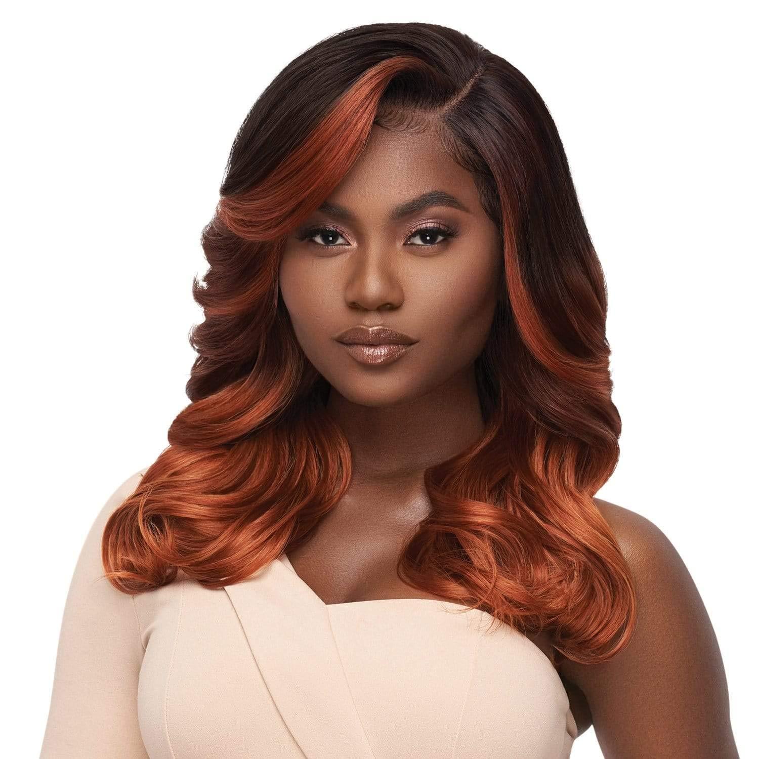 Outre Outre Melted Hairline Lace Front Wig Frontal Effect Hairline No Plucking Required Baby Hairs Included Pre Attached Wide Elastic Band HD Transparent Lace DIVINE (1B)