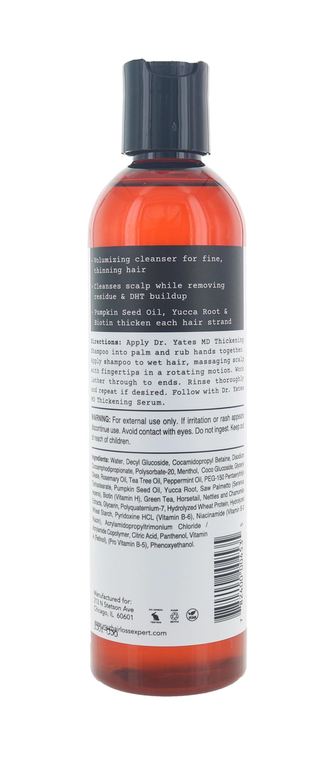 Dr. Yates MD Dr. Yates MD Hair + Science Daily Thickening Shampoo, Adds Volume and Supports Prevention of Hair Loss, For Men and Women (8 Fl Oz)