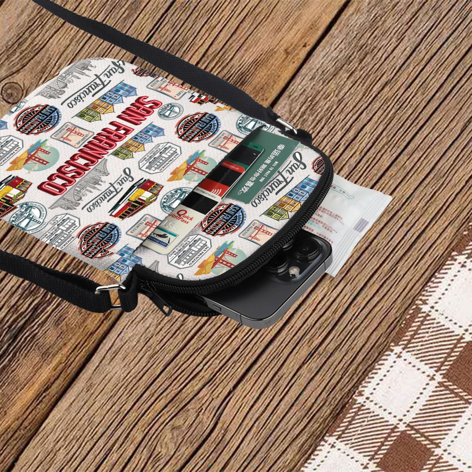 UJIMS UJIMS San Francisco Souvenir San Francisco Trip Crossbody Bag San Francisco Landmarks Gifts California State Map Gift (SFCBag)