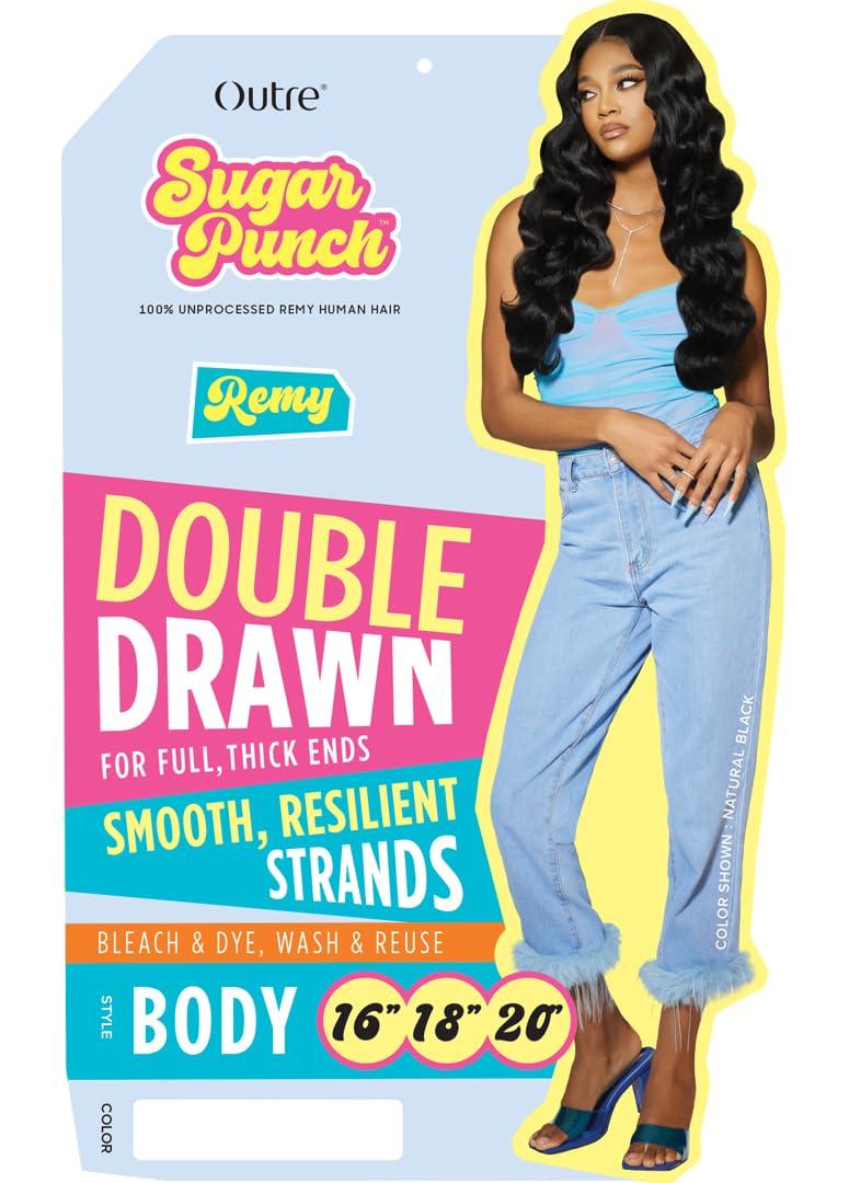 Outre Sugar Punch 100% Unprocessed Remi Human Hair - Body 22\" 24\" 26\" (NATURAL BLACK)