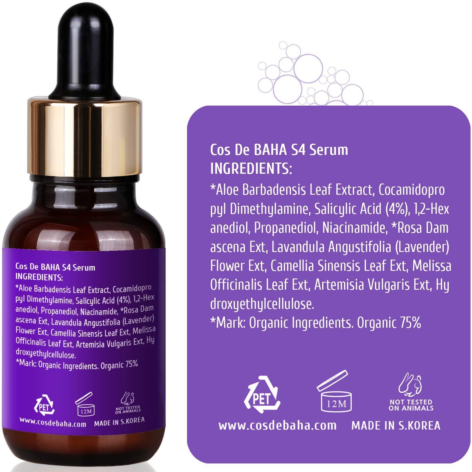 Cos De BAHA Cos De BAHA Salicylic Acid 4% Exfoliating Facial Serum with Niacinamide, 1 Fl Oz (30ml)