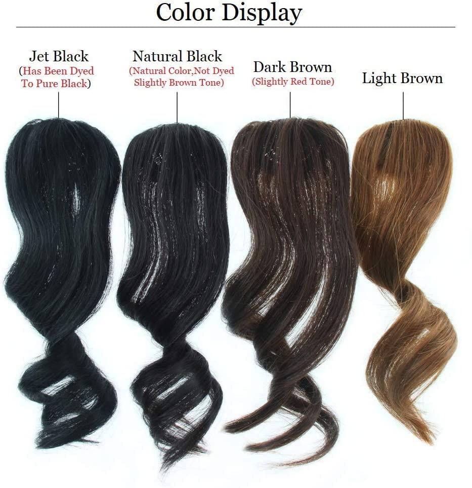 Dsoar Dsoar 2PCS Wave Side Bang Clip in Bangs Real Human Hair Wave Fringe Hair Extensions(Natural Black Color)