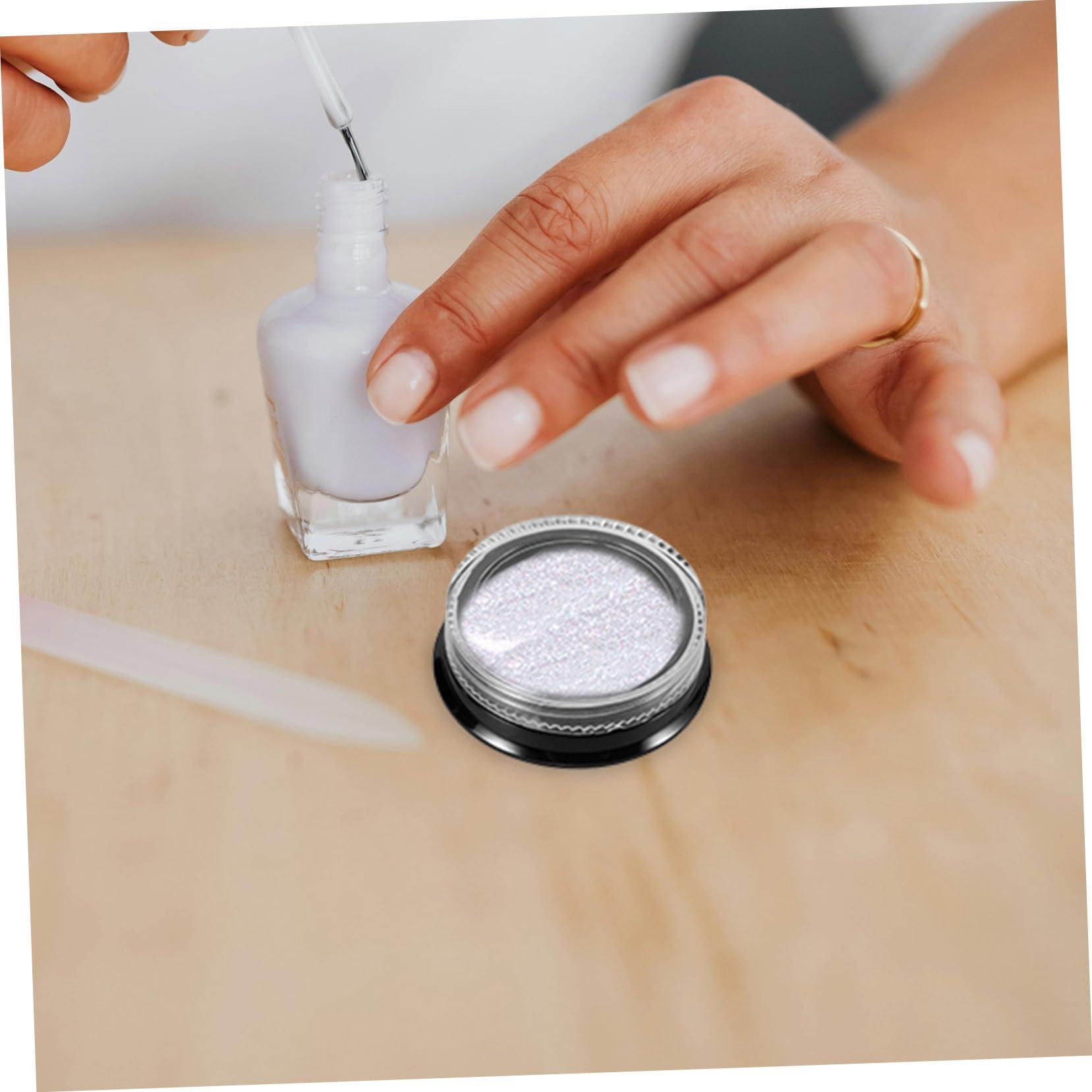 Mikinona Mikinona Nail Glitter Jars 8pcs Small Round Refill Jars for Nail Art Decorations Reusable Case Travel Size Jar