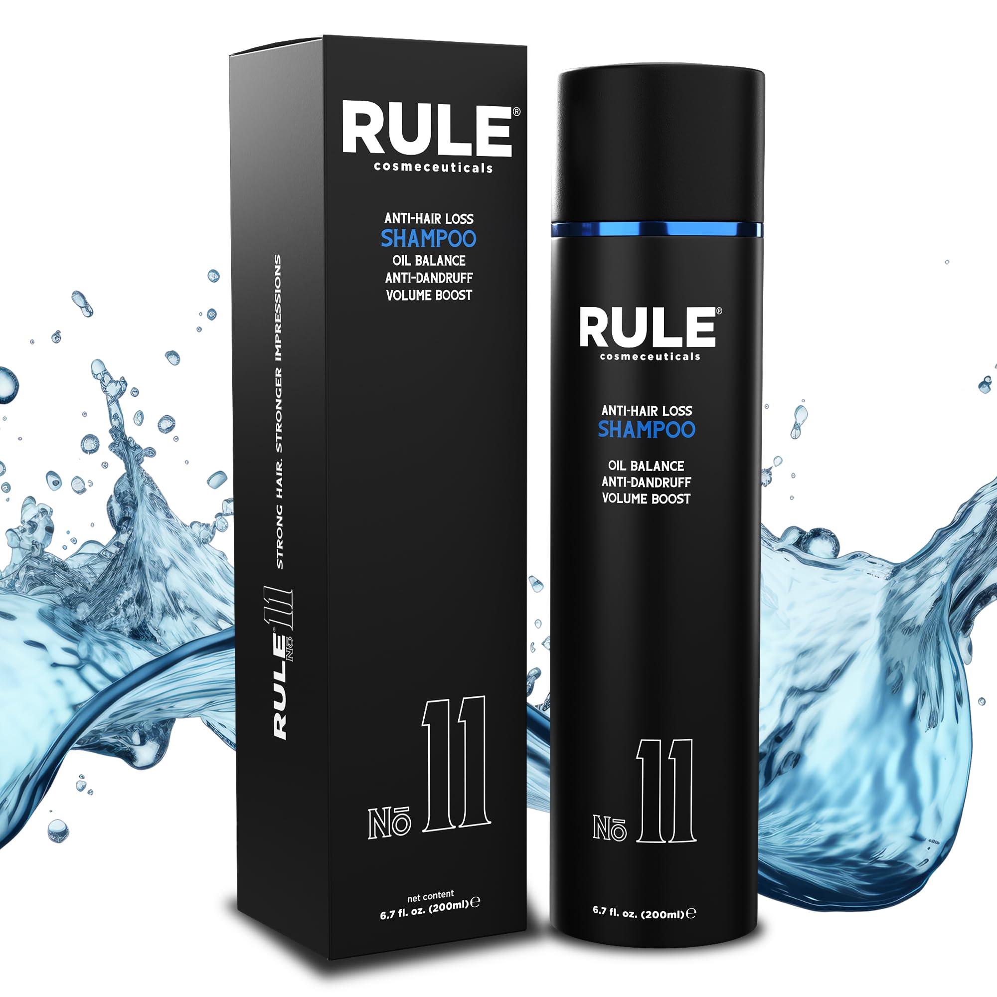 RULE COSMECEUTICALS RULE Anti Hair Loss Shampoo & Anti Dandruff Shampoo for Men and Women - Herbal DHT Blocking Shampoo & Dry Scalp Treatment for Thinning Hair, Hair Regrowth, Itchy Scalp and Hair Thickening, 6.7 fl oz