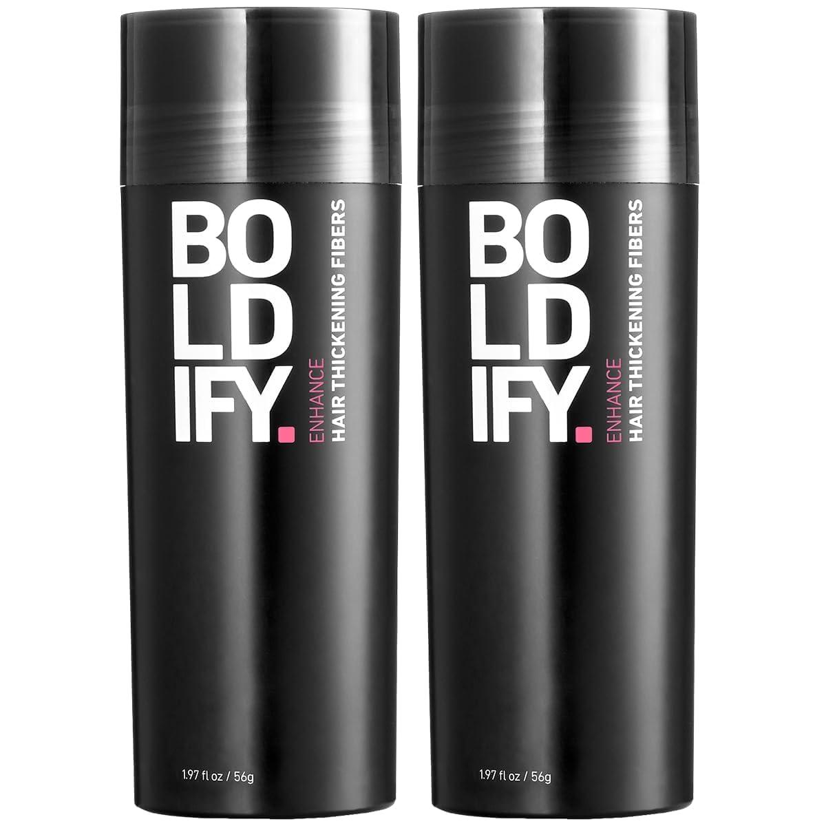 Boldify BOLDIFY Hair Fibers (2 x 56g) - Fill In Thinning and Fine Hair for an Instantly Fuller, Thicker Look - 14 Shades for Women & Men - Dark Brown