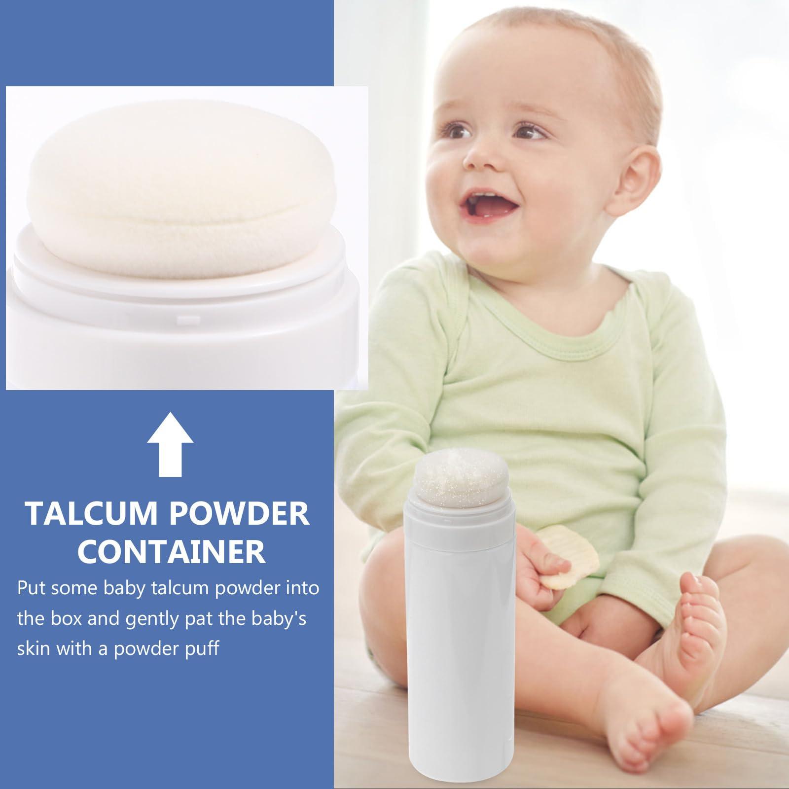 Baluue Travel Powder Puff Box with Puff, Body Powder Dispenser for Baby and Women, Loose Powder Bottle Container for Talcum and Dusting Powder