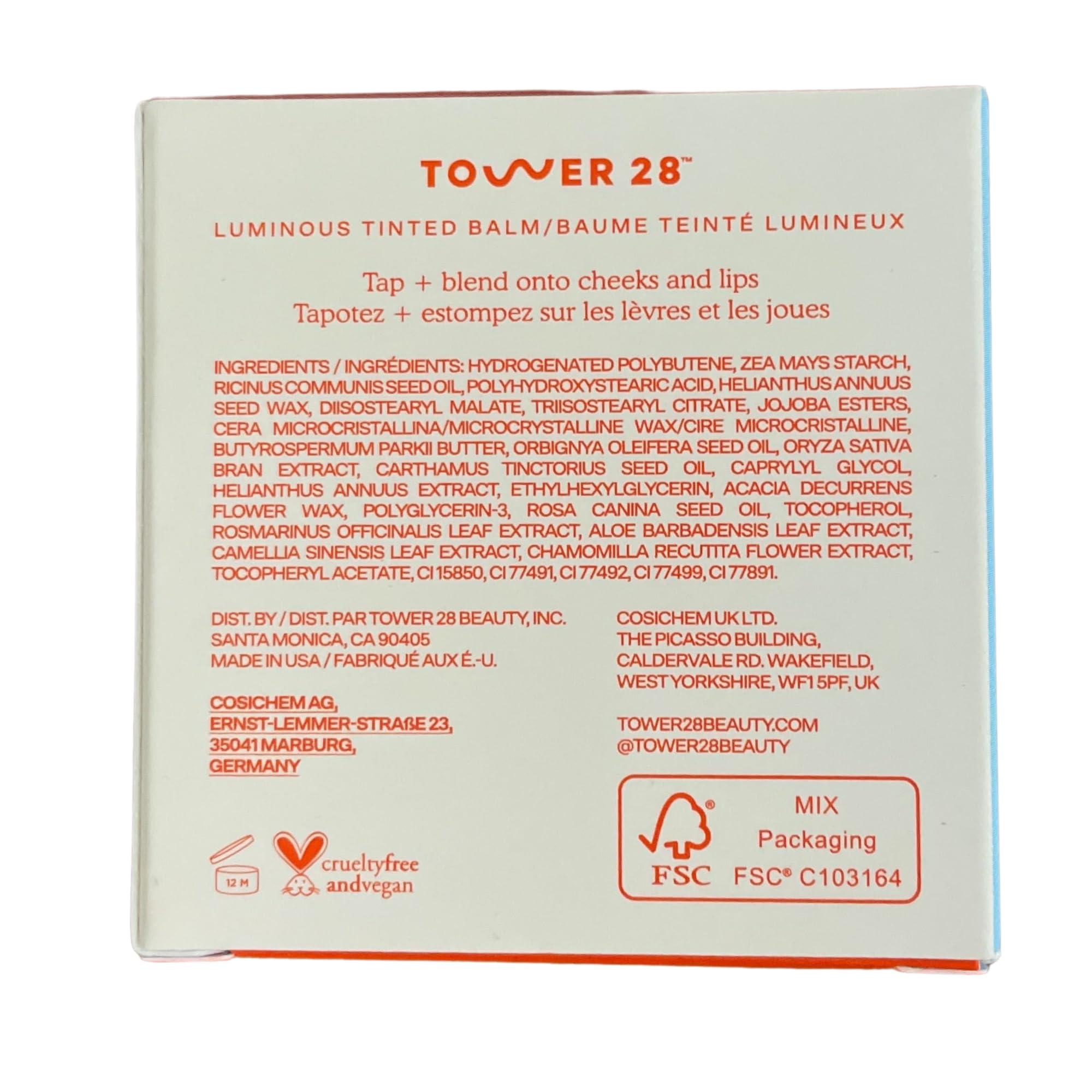 Tower 28 Tower 28 Beauty BeachPlease Cream Blush for Cheeks and Lips - Multi-Purpose Lip and Cheek Tint in Orange Blush - for Sensitive Skin Color POWER HOUR, Luminous Finish