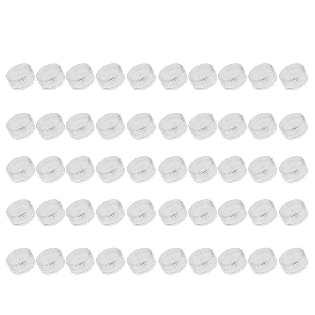 Baoblaze Baoblaze 2/3/5 Gram Jars, 50 pcs, Clear Cosmetic Sample Containers, Round Plastic Pot Jars with Screw Lid, Mini Bottle for Make Up, Lip Palm, Cream, Lotion, 2g