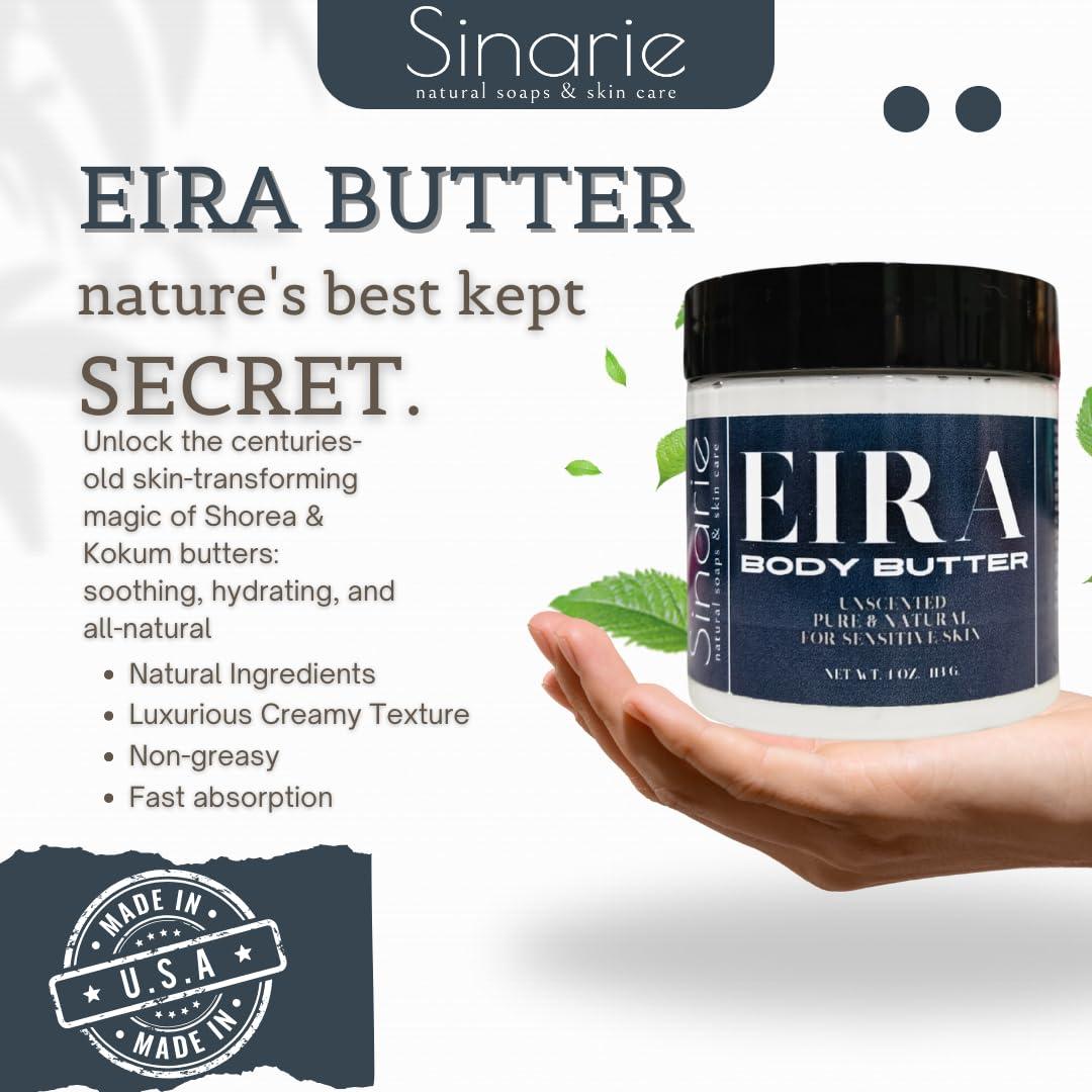 Sinarie Sinarie Emulsified Body Butter - Luxurious Moisturizing Lotion with Shorea, Squalane, Coconut Oil & Kokum Butter, 4 oz (4 oz., Eira - Unscented)