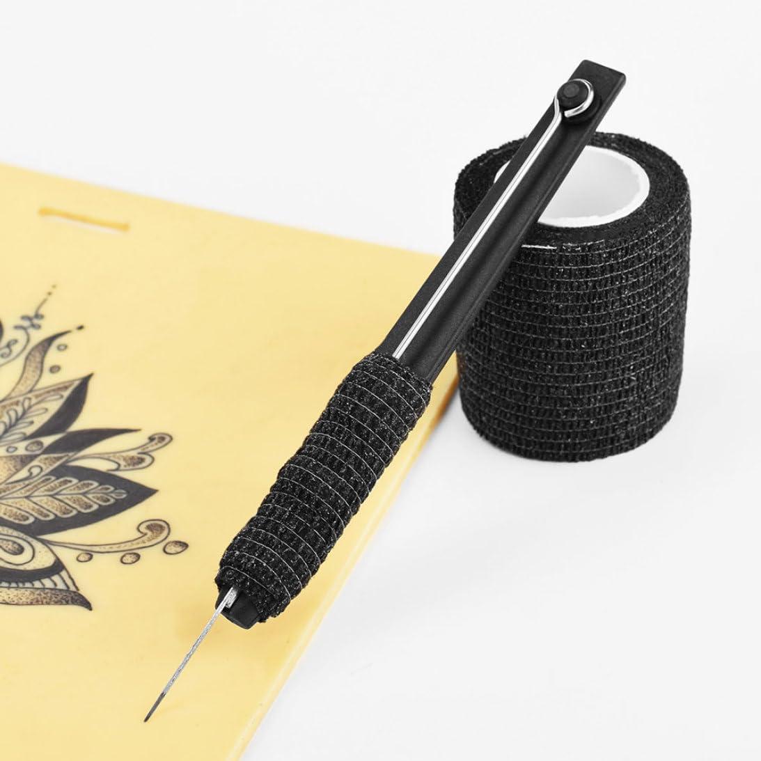 Generic Tattoo Hand Poke Stick Tattoo Kit Self Adhesive Bandage 1 3 5 7 9RL Needles for Tattoo Artist Black Temporary Tattoos