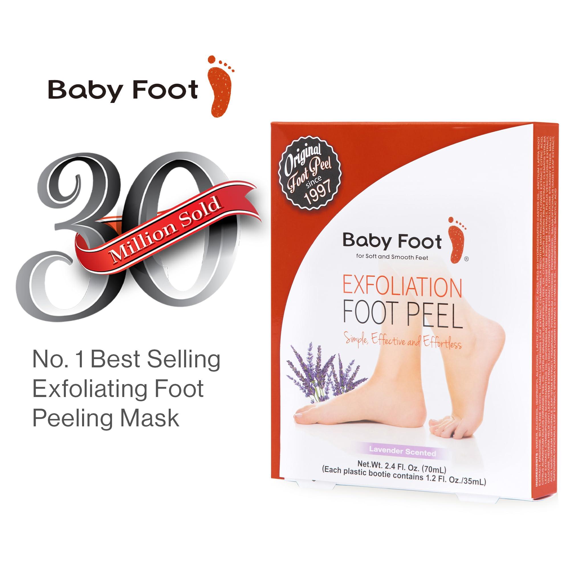 Baby Foot Baby Foot Original Exfoliation Foot Peel - Callus Remover for Rough Cracked, Dry Feet, Dead Skin Removal - Foot Peeling Mask for Baby Soft Feet - Spa Experience at Home & Gift Ideas - Lavender Scented