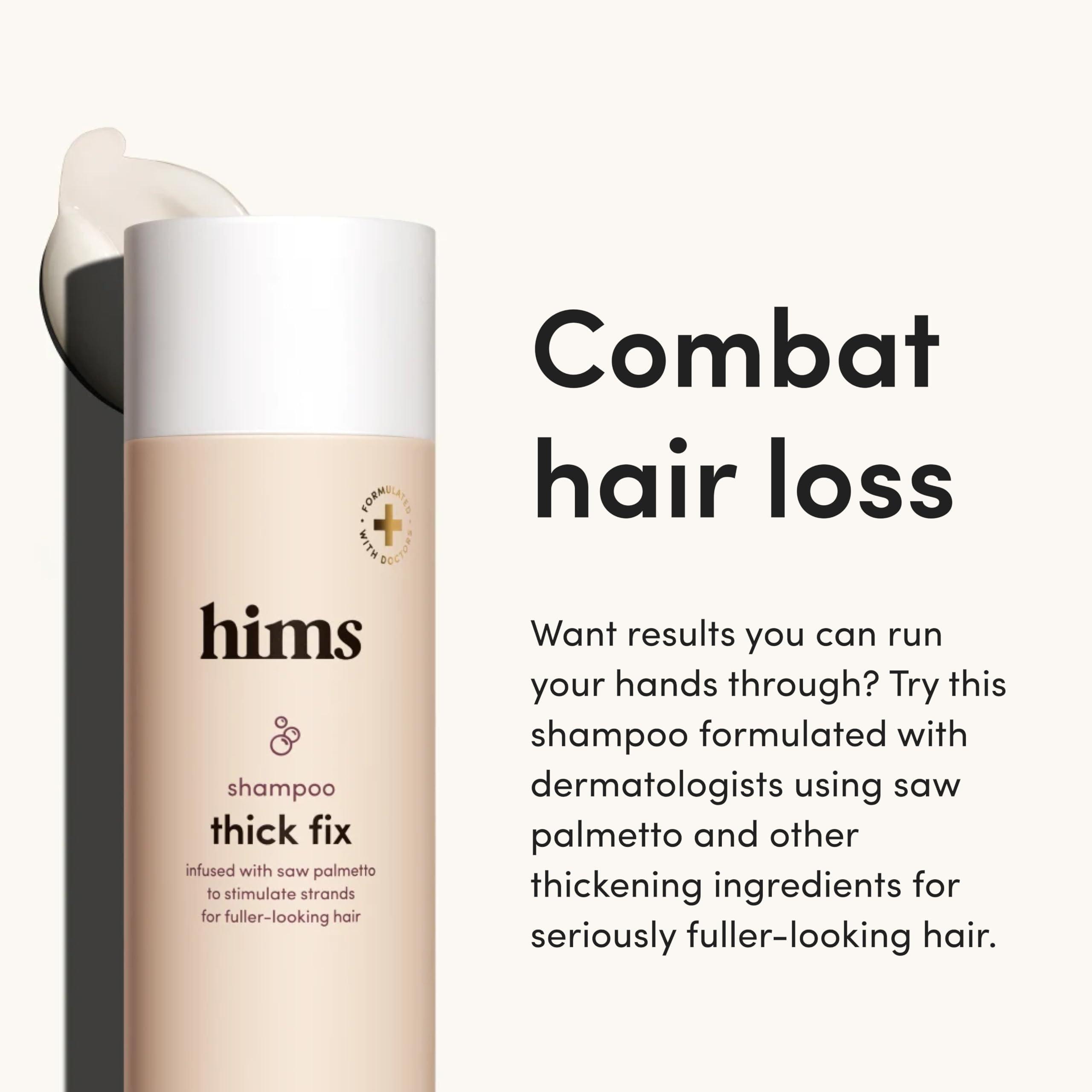 HIMS & HERS hims Thick Fix Shampoo for Men - Thickening Shampoo With Saw Palmetto and Niacinamide - No Parabens or Sulfates, Vegan and Cruelty Free - Fresh Eucalyptus Grove, 2 pack, 6.4oz