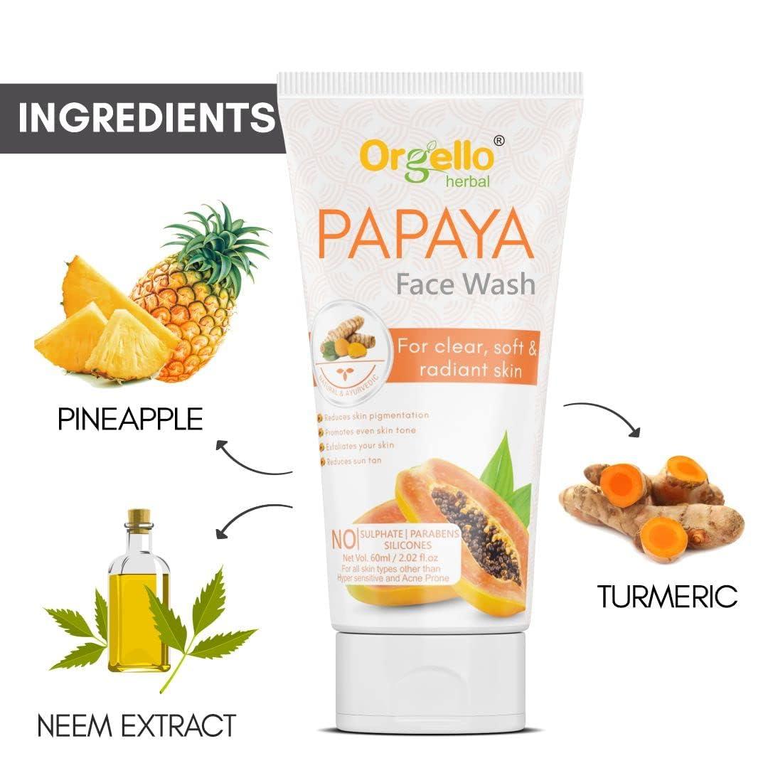Generic Papaya Face Wash For Clear, Soft & Radiant Skin | For Deep Cleanse, Glowing, Dead Skin and Tan Reduce for Men and Women - Paraben, Sulphate & Silicon Free -60 ml