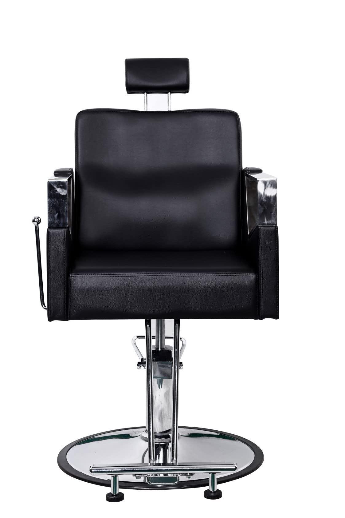 NinthAvenue Basics Salonsunny Black Round Base Heavy Duty Styling Barber Chairs Hydraulic Pump Reclining Spa Shampoo Chairs Cutting Salon Chairs
