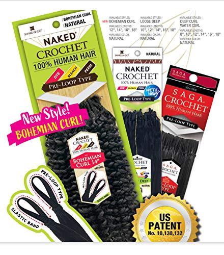 Naked Wig Shake N Go Naked 100% Human Hair Crochet Braids BOHEMIAN CURL 18" (NATURAL)