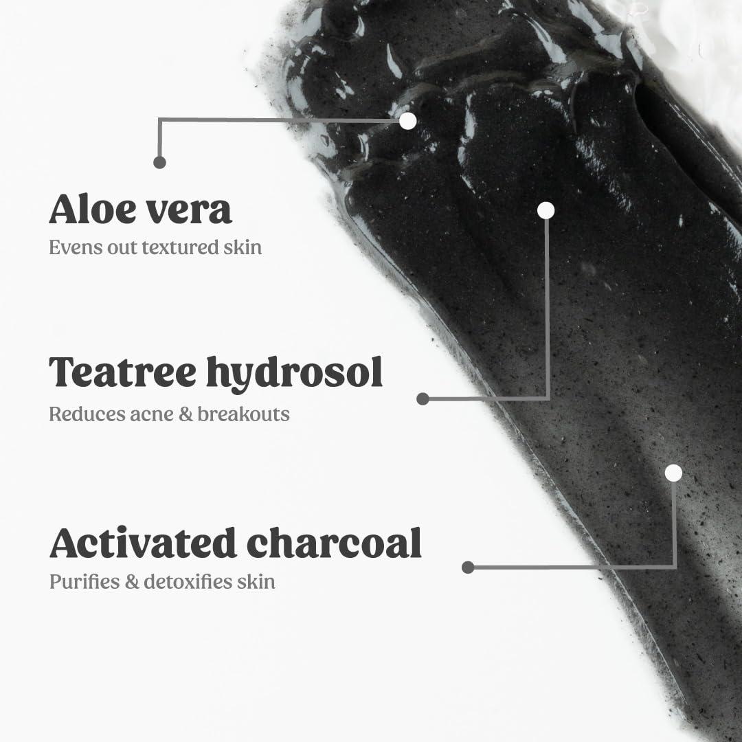 vilvah STORE vilvah STORE Charcoal Facial Masks Facemask for Men & Women | Removes Blackheads and Whiteheads | Active Cooling Effect | Deep Skin Purifying Cleansing, 100g