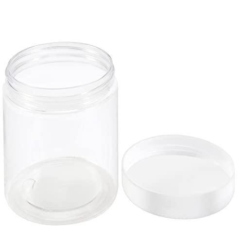JEUIHAU JEUIHAU 46 Pack 8 OZ Plastic Jars with Lids, Clear Empty Slime Storage Containers, Plastic Cosmetic Containers for Slime Making, Food, Beauty Products, BPA Free