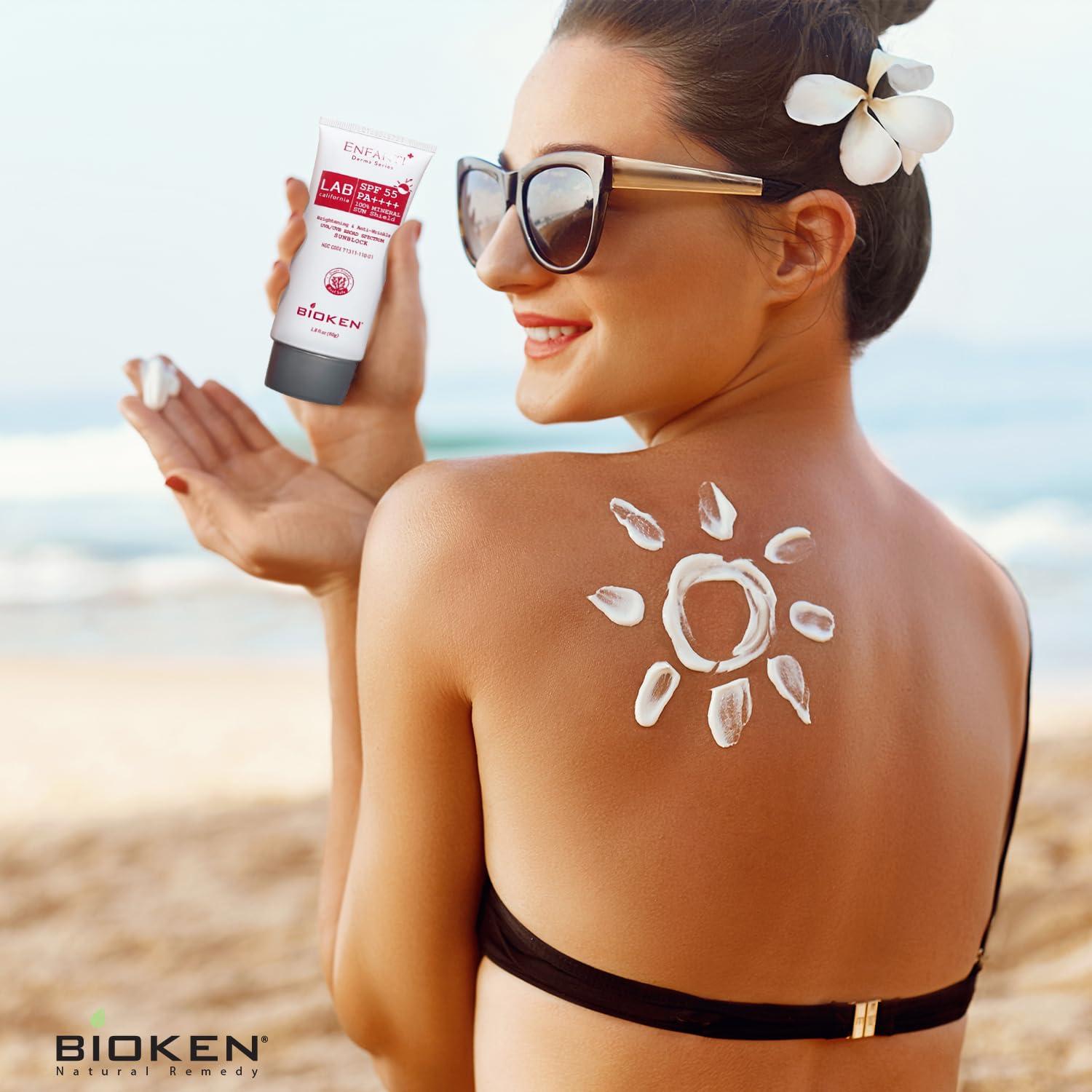 Bioken Bioken Enfanti Derma Series Sunscreen SPF 55 PA++++ 100% Mineral Sun Shield Organic Extracts UVA/UVB Broad Spectrum Sunblock