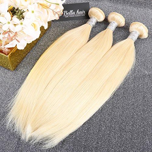 Bella Hair Bella Hair Unparalleled Quality Brazilian Virgin Hair Sleek Straight, 613 Russian blonde Remy human hair bundles (26”28”)